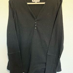 ZYIA Active Black Waffle Knit Top